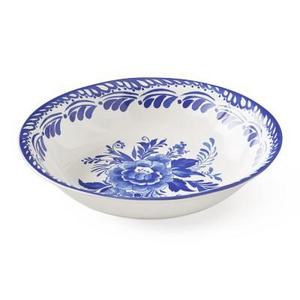 AERIN Sea Blue Floral Serve Bowl