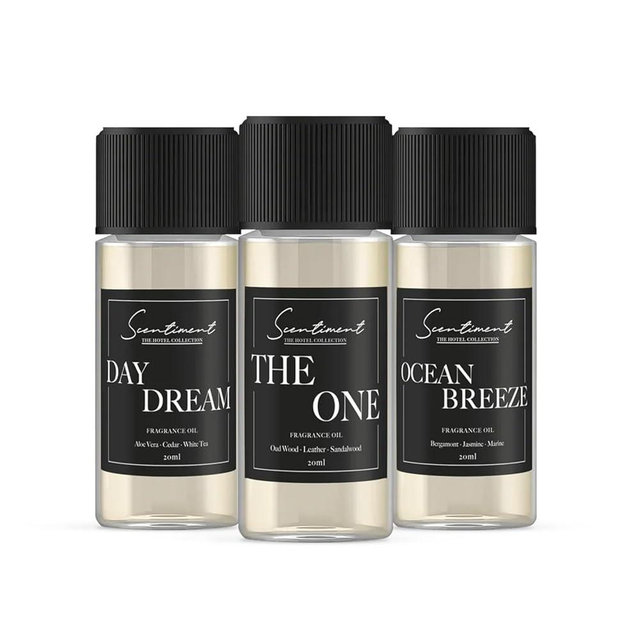 Hotel Collection Diffuser Oils | Aromatherapy Fragrances Inspired by 5-Star Hotels | Luxurious Scents with Notes of Cardamom, Tuscan Leather, and Sandalwood (20ml, Top 3 Scents)