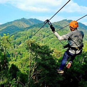 Zip lining on our Honeymoon