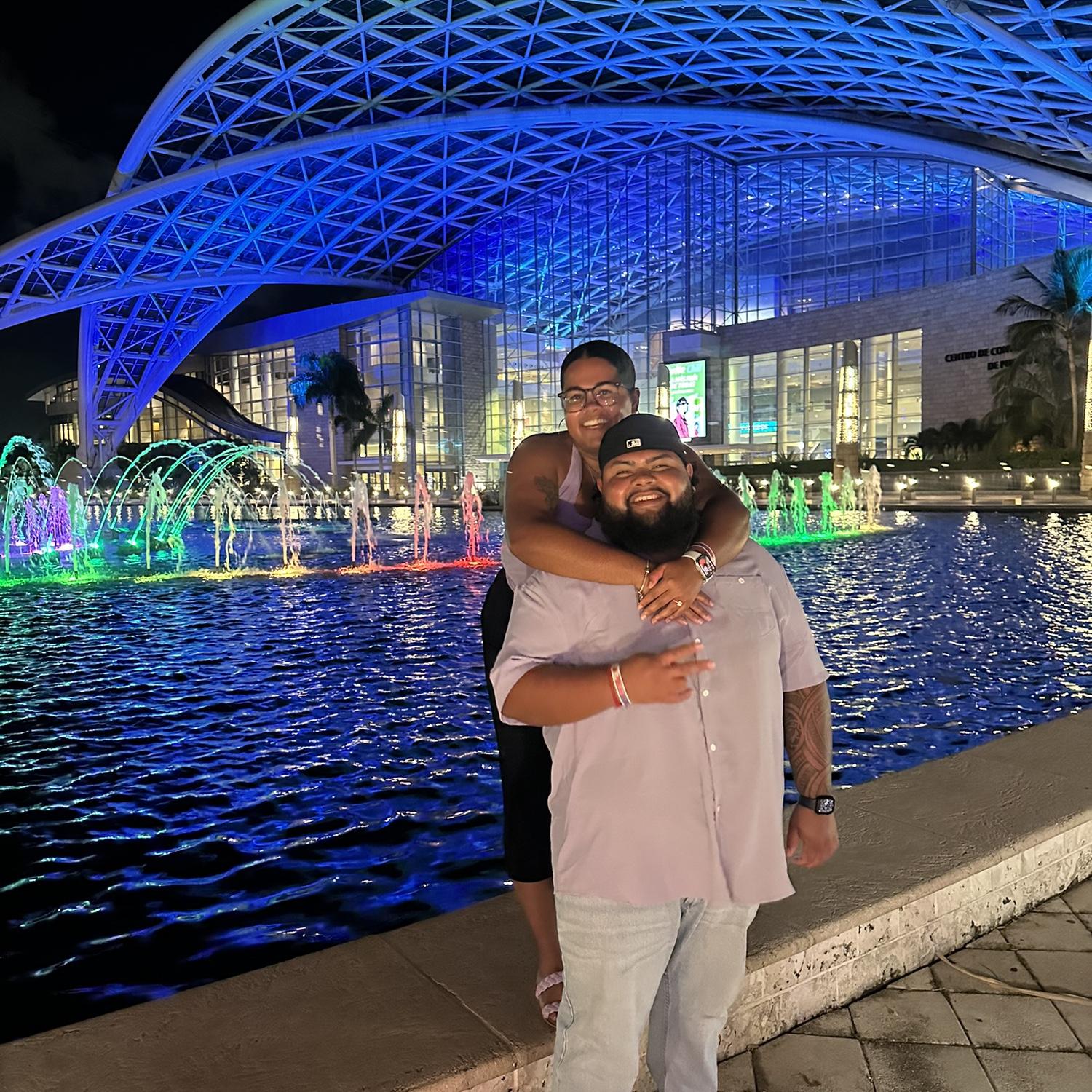 Both of us in Puerto Rico, where we got engaged!