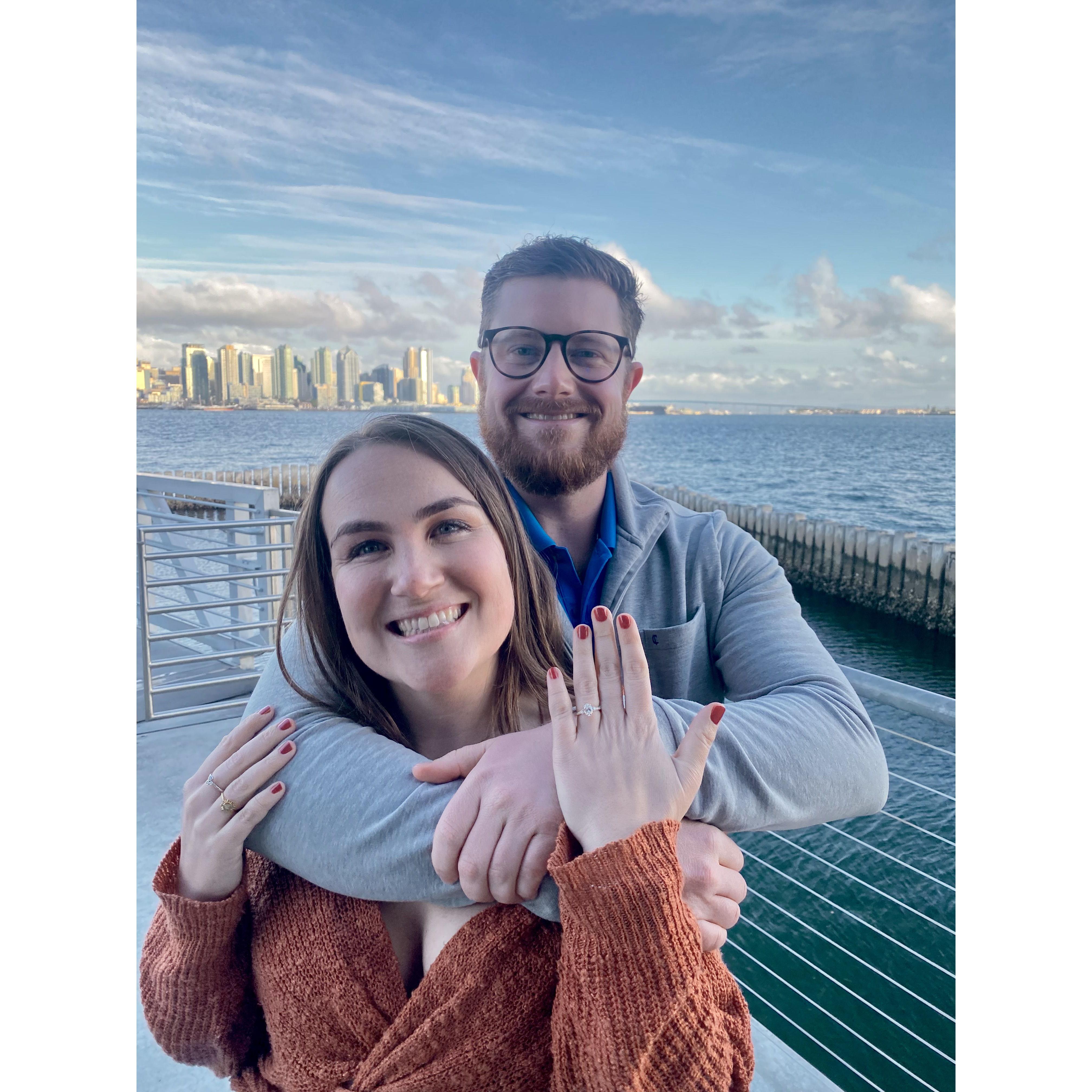 We're engaged! Alex proposed at one of our favorite Mexican restaurants in San Diego, Coasterra!