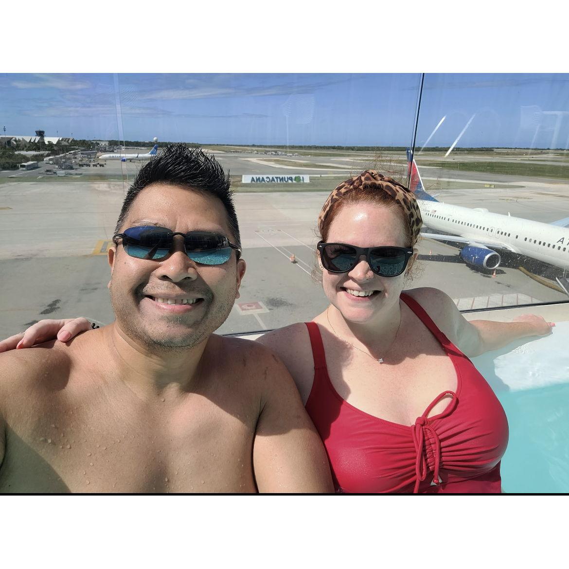 Poolside at the Punta Cana airport, Jan 2023