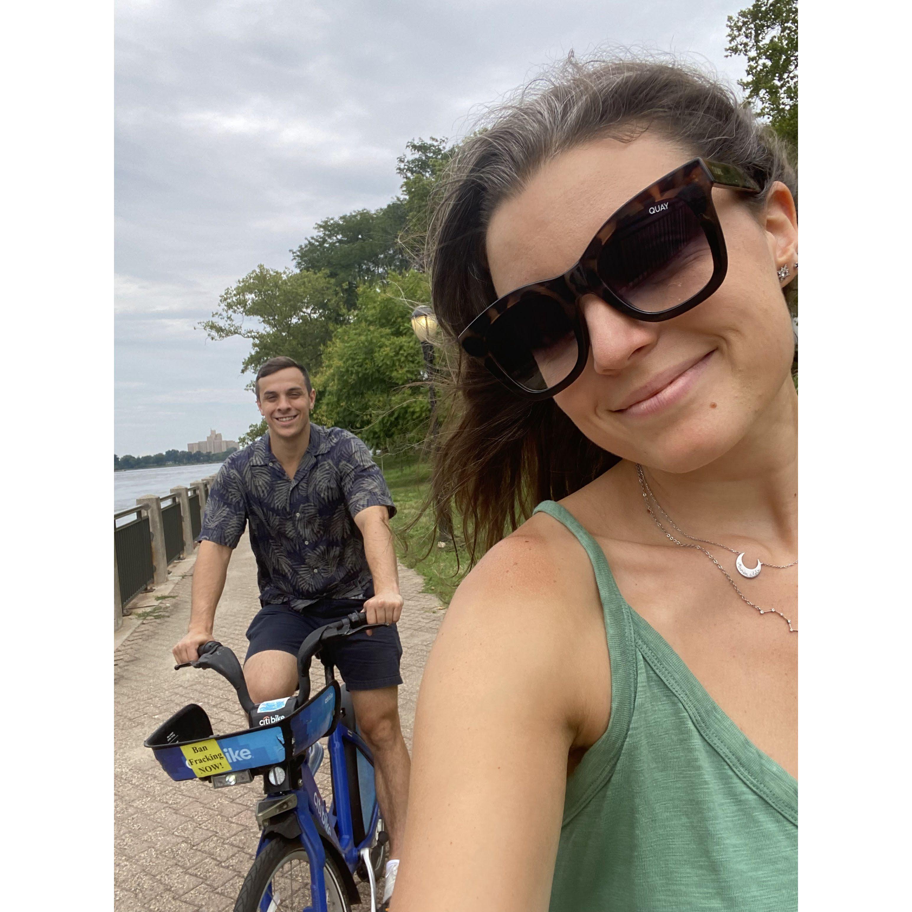 Summer 2022 - biking around Roosevelt Island in NYC.