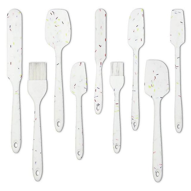 POENSCAE Spatula,Silicone Spatula,Heat Resistant Silicone Spatula,Non-Stick Spatula Set for Cooking Baking and Mixing,Dishwasher Safe，Jar Spatula Set of 9-white