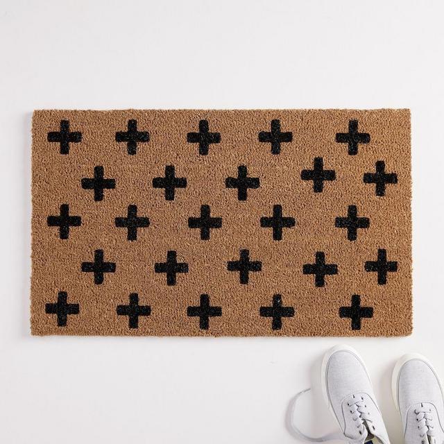 Nickel Designs Hand-Painted Doormat, Swiss Cross