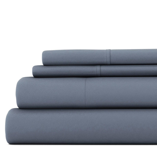 Becky Cameron, Easy Care, Solid Sheet Set, Queen, Stone Gray