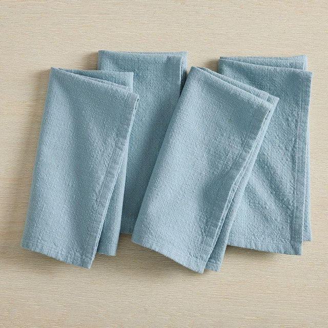 Organic Cotton Casual Napkins, Set of 4 - Dark Chambray