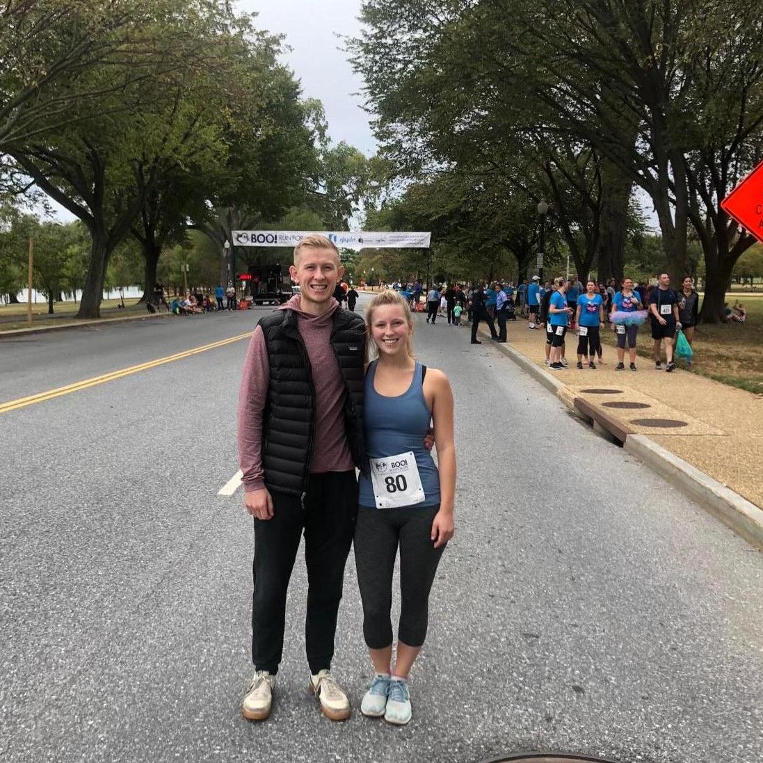 When Julia ran her first ever 10k, Zach supported her from start to finish!