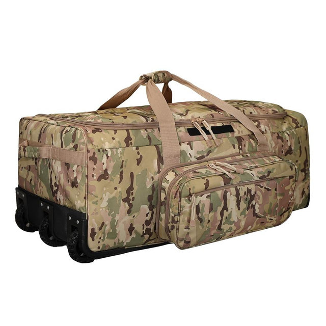 120L 3-Wheel Rolling Duffle Bag - Heavy Duty Military Deployment Bag, Durable Wheeled Duffle Luggage for Travel, Camping & Outdoor Adventures