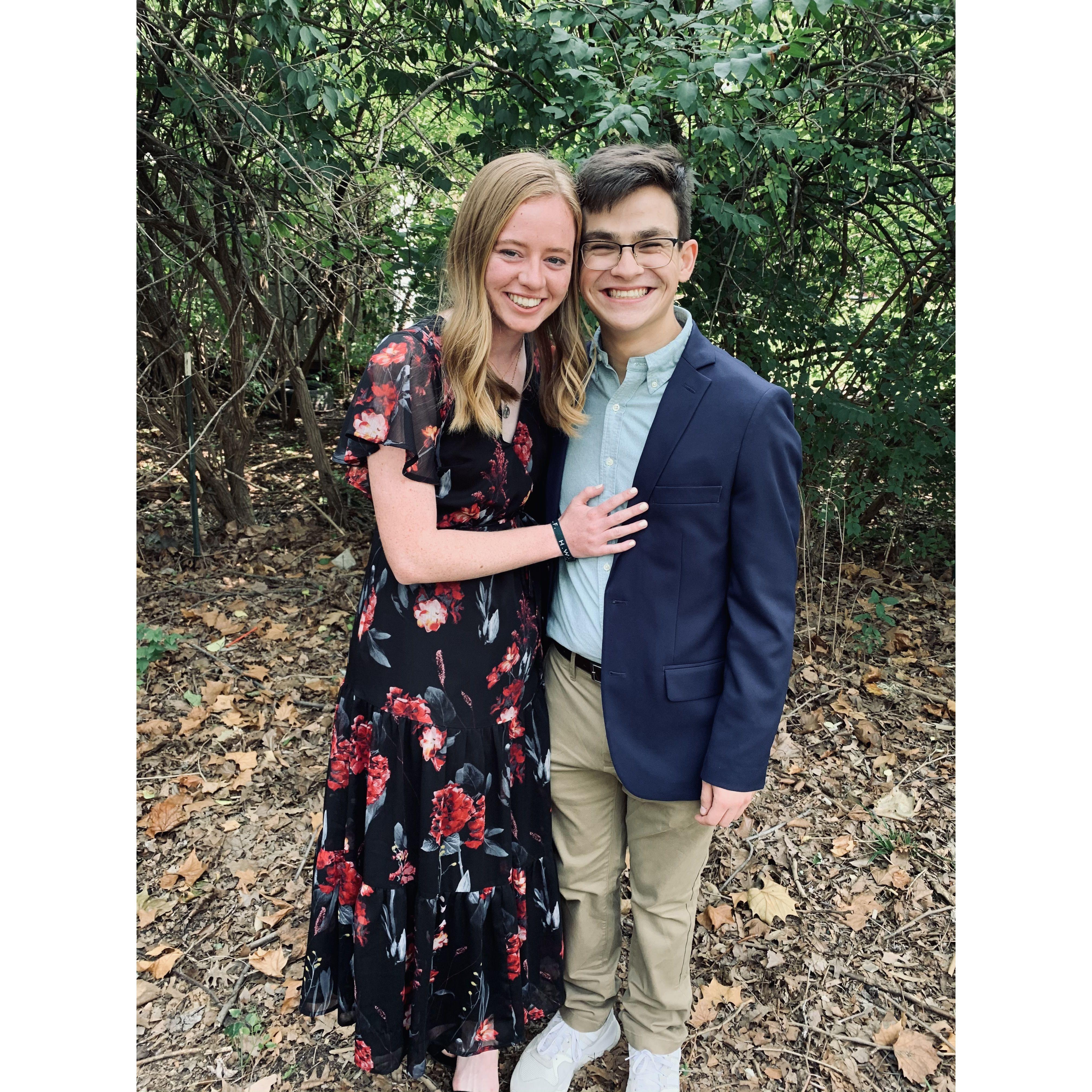 our first picture together - we had only gone on one date & everyone & their mom was pressuring us to take a picture together at my Confirmation