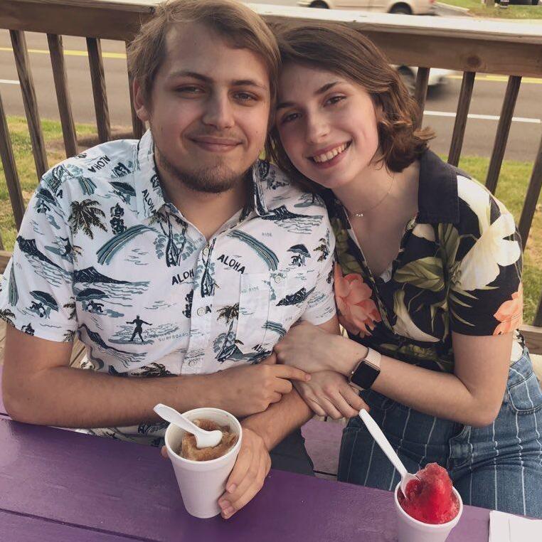 Mary's favorite snowcone flavor combo is Fireball + Plum, while Pierce prefers Wedding Cake + Chocolate.