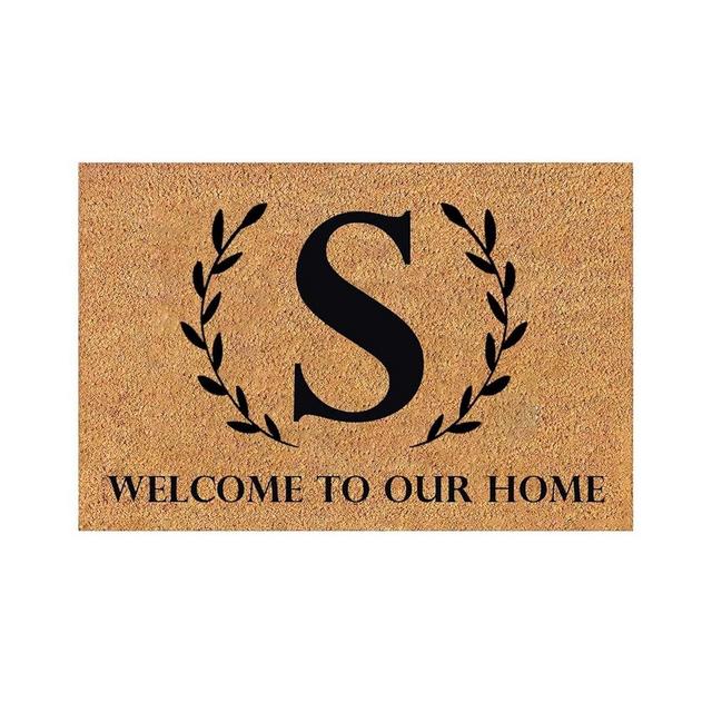 Generic Doormat Monogram Initial Letter Doormat Welcome to Our Home Letter Print Door Mat Floor Mat Indoor Outdoot Home Entrance Decoration for Front Door