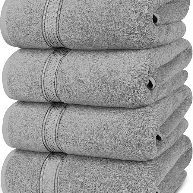 Utopia Towels - Bath Towels Set, Cool Grey - Premium 600 GSM 100% Ring Spun Cotton - Quick Dry, Highly Absorbent, Soft Feel Towels, Perfect for Daily Use (4-Pack)