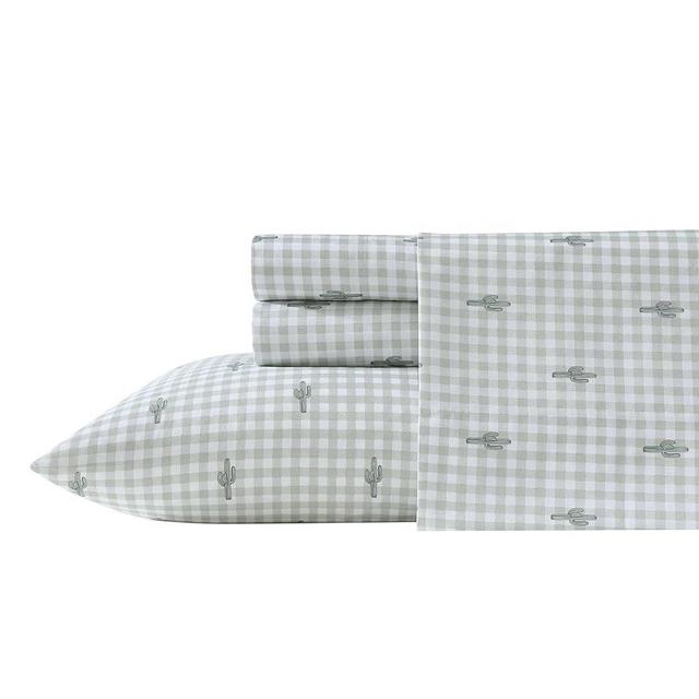 Wrangler - Queen Sheet Set, Super Soft & Cozy Bedding with Matching Sham(s), Casual Home Decor, Yellowstone Inspired, Oeko-Tex Certified (Cactus Gingham Green, Queen)