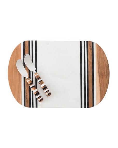 Juliska Stonewood Stripe Serving Board & Spreaders