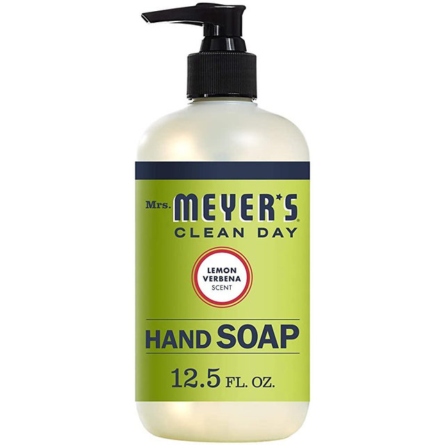 Mrs. Meyer's Clean Day Liquid Hand Soap, Cruelty Free and Biodegradable Hand Wash Formula Made with Essential Oils, Lemon Verbena Scent, 12.5 oz Bottle