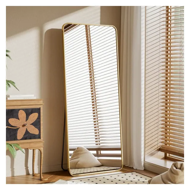 65" x 24" Full Length Mirror with Rounded Corners, Floor Mirror for Standing, Hanging or Leaning in Bedroom or Dressing Room