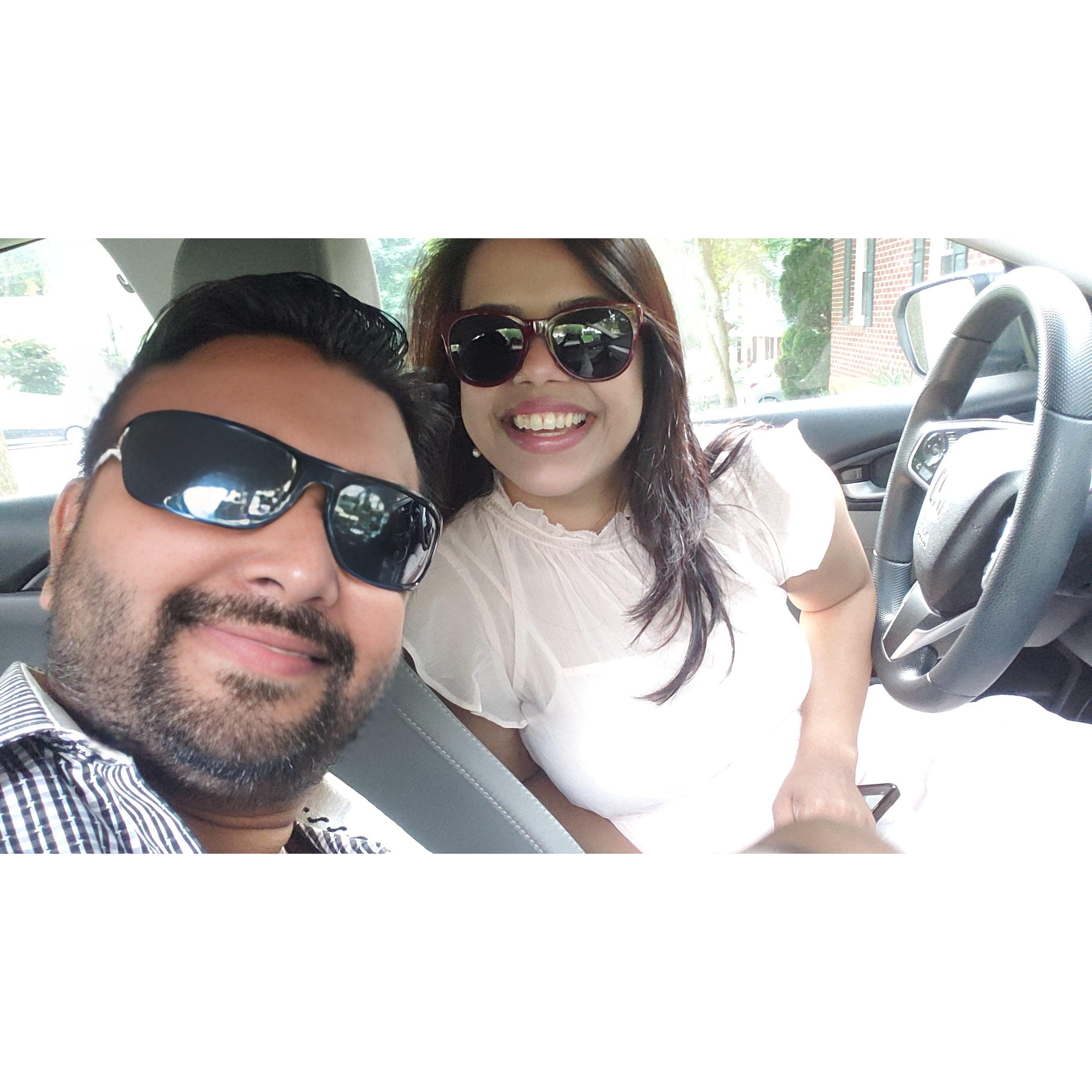Out for a ride on the town with the best co-pilot ever!
