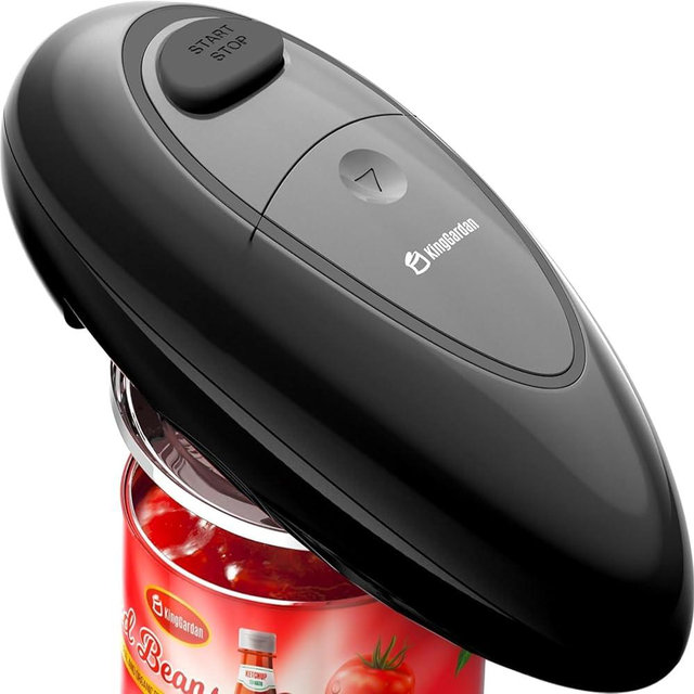 Electric Can Opener, One-Touch Automatic Hands Free Can Opener with Smooth Edge, Battery Operated, Safe & Easy for Seniors with Arthritis, Kitchen, Left-Handed & Weak Hands (Black) (Black)
