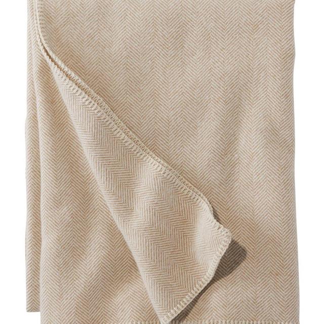 LLBean Washable Wool Blanket, Herringbone
