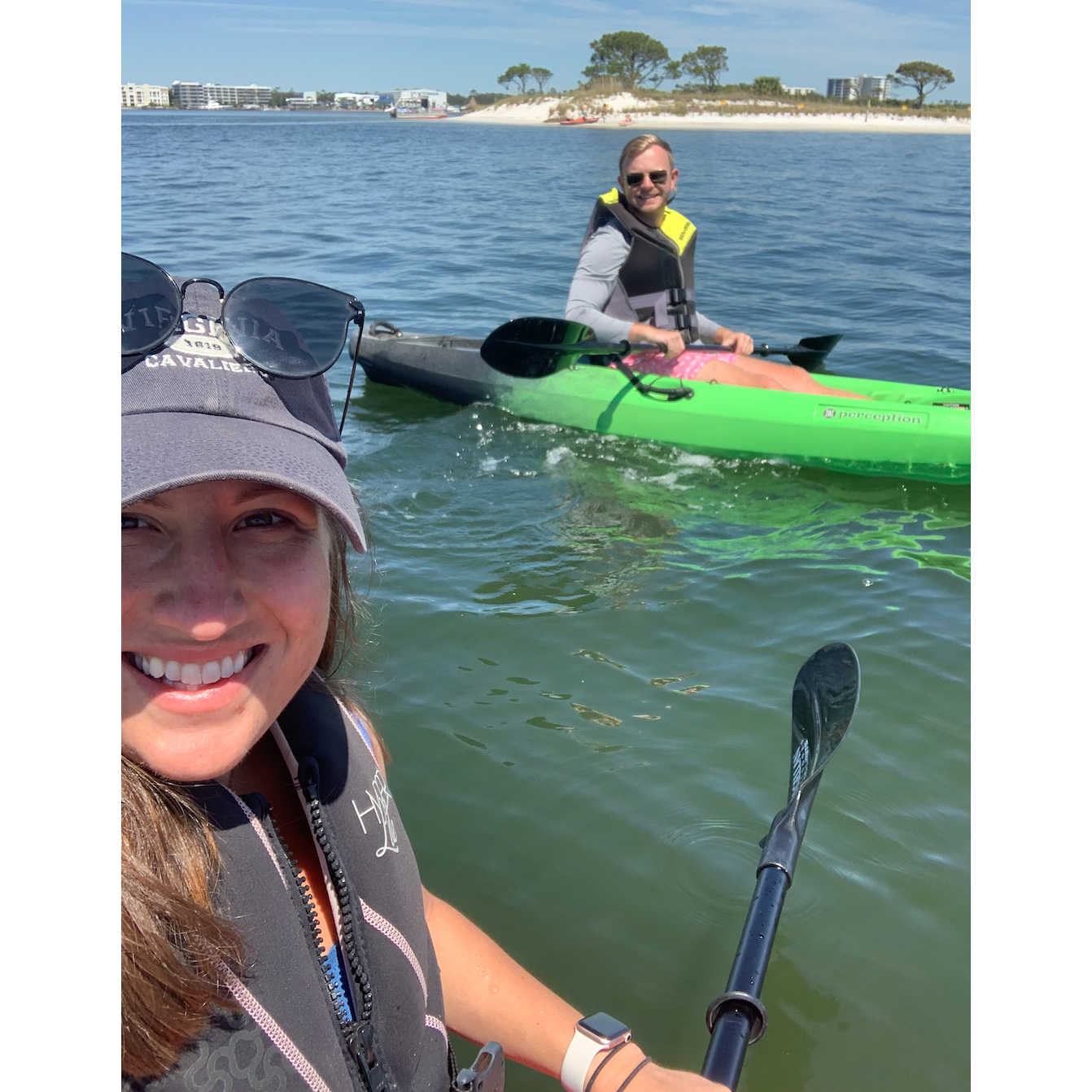 Kayaking in Orange Beach with Madeleine and Kyle Coombes.