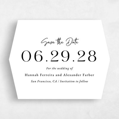 White Diamond Wedding Save the Date - Milford Landscape