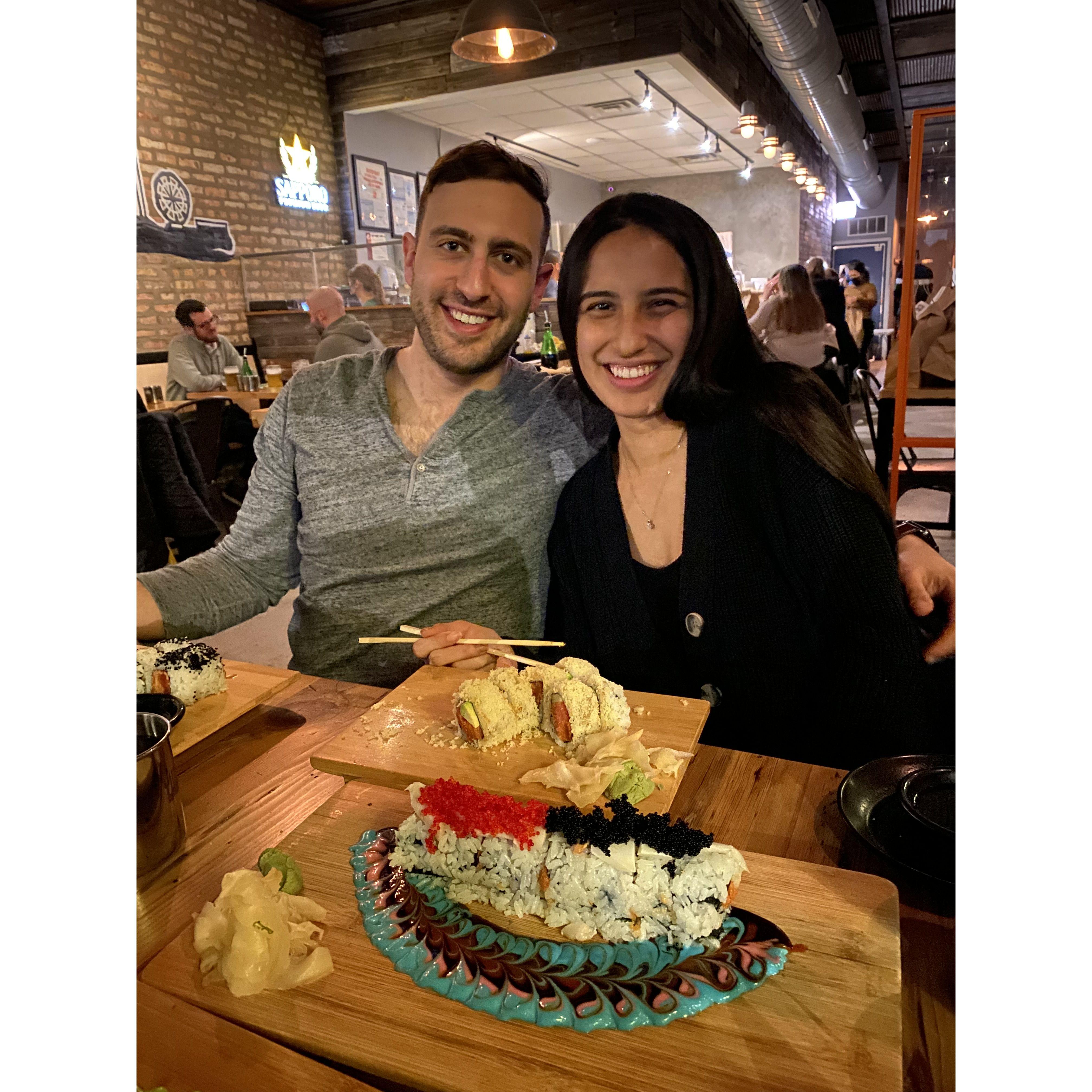 Mark and Jen love sushi. That is all.