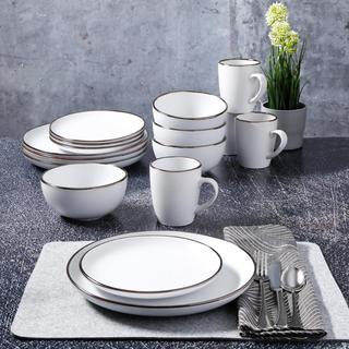 Rockaway Gold 16-Piece Dinnerware Set, Service for 4