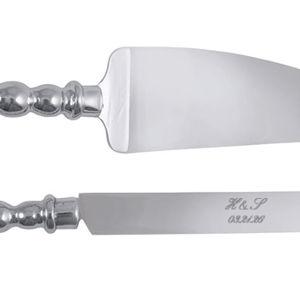 Pearled Cake Server Set - Engraved H & S 03.21.26