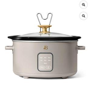 Beautiful 4Qt Slow Cooker with Touch-Activated Display, Porcini Taupe by Drew Barrymore