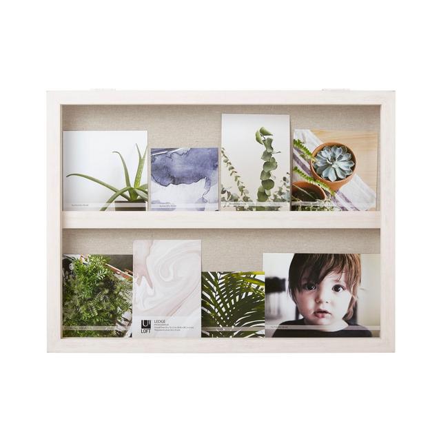20"X15" Ledge Landscape Photo Display With Real Linen Backer White - Loft By Umbra