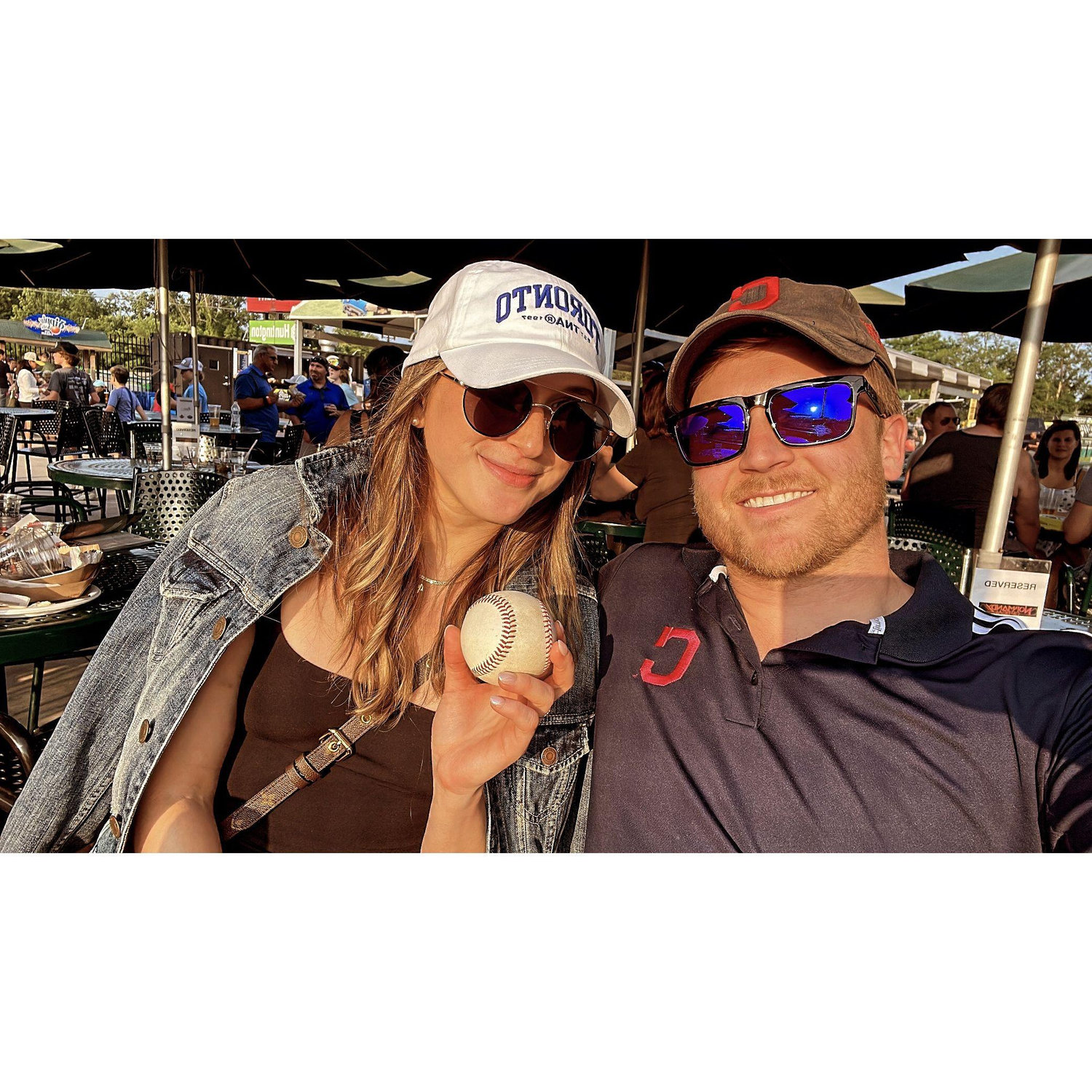 Caught a ball at our first game together!