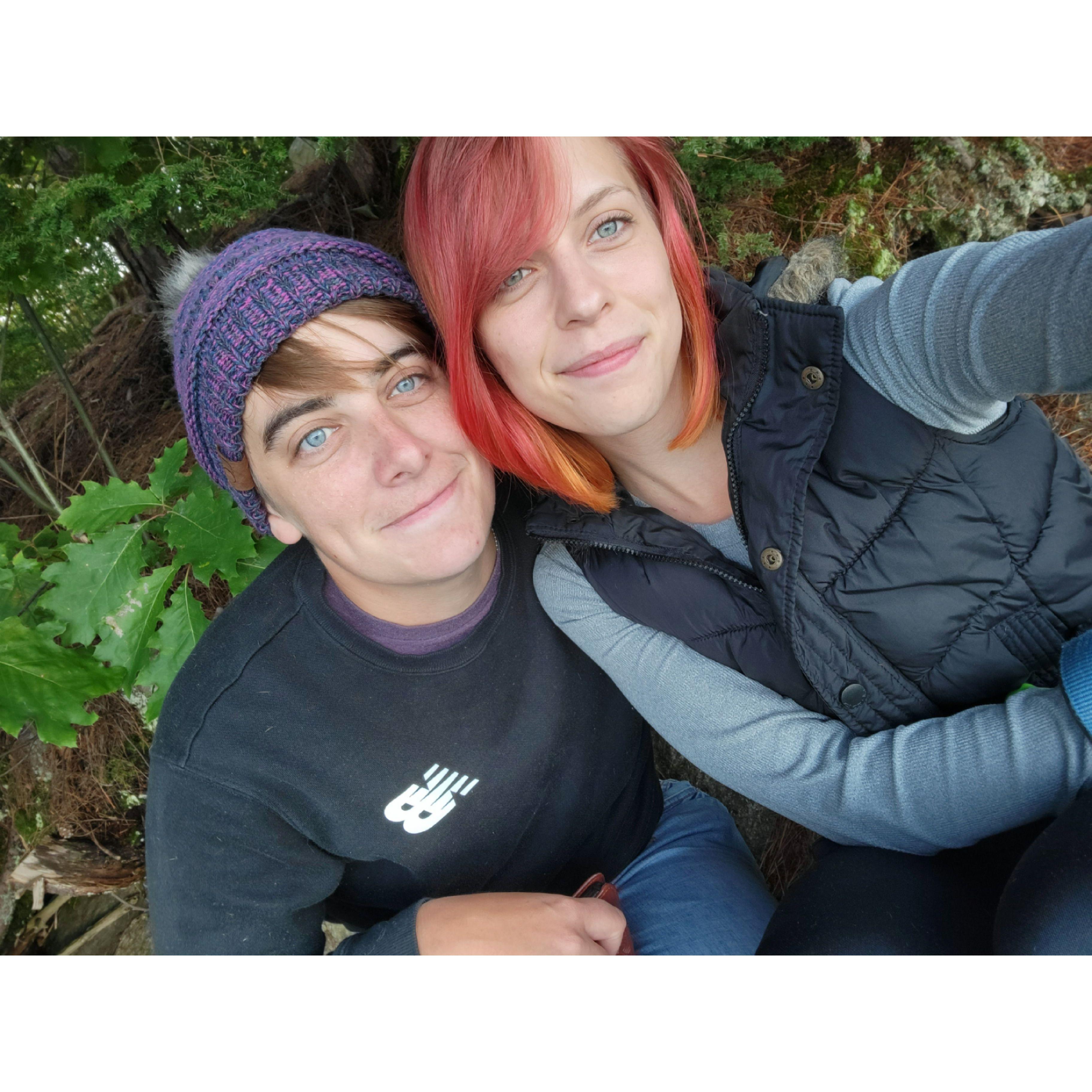 One of our first pictures ever taken together. We had just dyed Whisper's hair to look like Paramore.