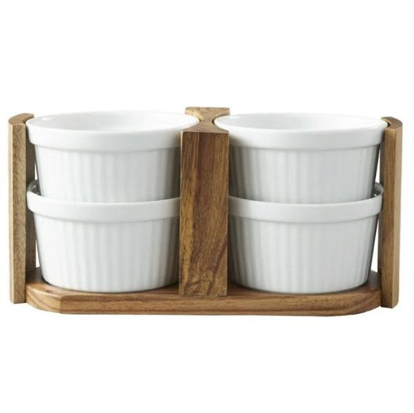 Better Homes & Gardens Acacia Wood Ramekin Caddy Set, 1.12 Pounds