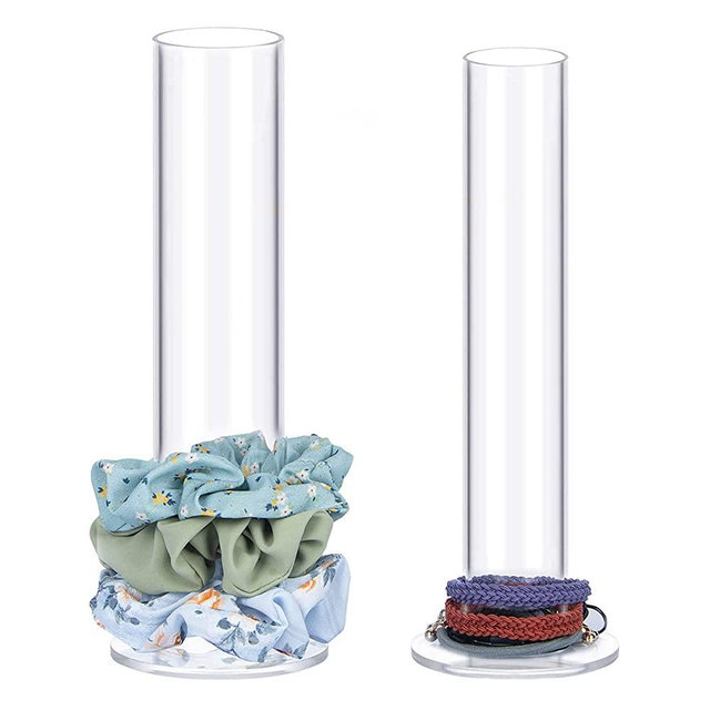 2PCS Acrylic Scrunchie Holder Organizer，Hair Ties Display stand,Organizer for Bracelets Bangle Watchs