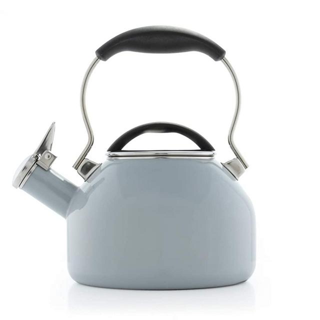 Chantal Oolong 1.8 quart Enamel on Steel Whistling Teakettle, Fog Grey