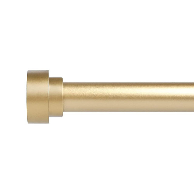 Gold Curtain Rods for Windows 66 to 120 Inch(5.5-10ft),1 Inch Diameter Heavy Duty Curtain Rods,Adjustable Curtain Rod,Modern Decorative Drapery Rods,Telescoping Window Curtains Rod 36-120",Brass Gold