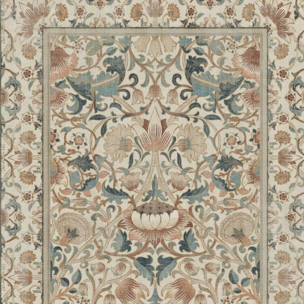 Morris & Co. Lodden Soft Rose & Teal Tufted Rug | Ruggable