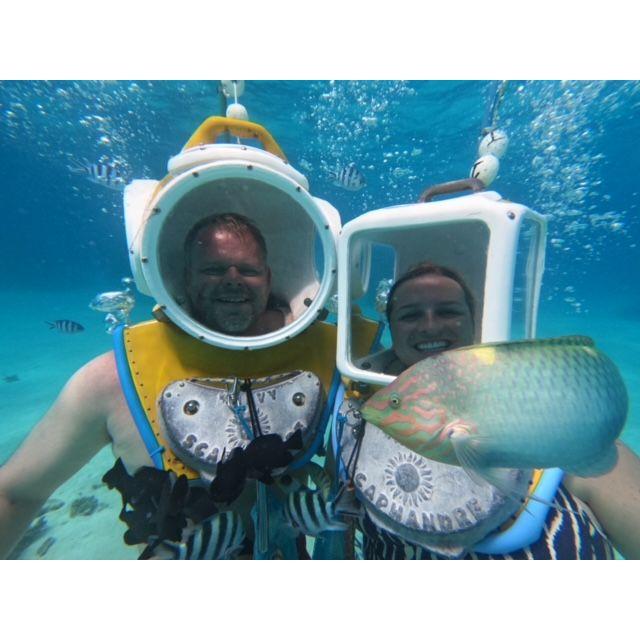 This picture was also from our trip to Bora Bora. We were able to an under-water helmet dive to see all the beautiful fish in the lagoon.