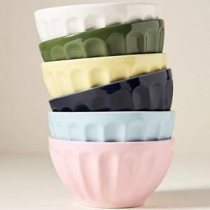 The Latte Stoneware Cereal Bowls, Assorted Set of 6: Amelie Edition, Color: Assorted Spring