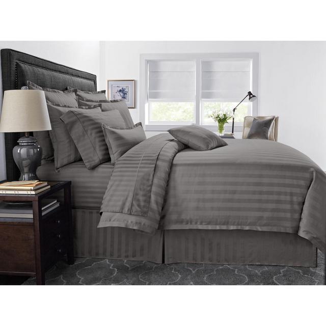 Wamsutta® 500-Thread-Count PimaCott® Damask Stripe King Comforter Set in Grey