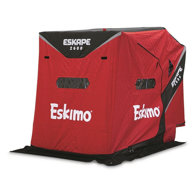 Eskimo Eskape 2600 Insulated 2 Person Ice Fishing Shelter,Red