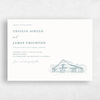 Blue Wedding Invitation - Millbrook Landscape