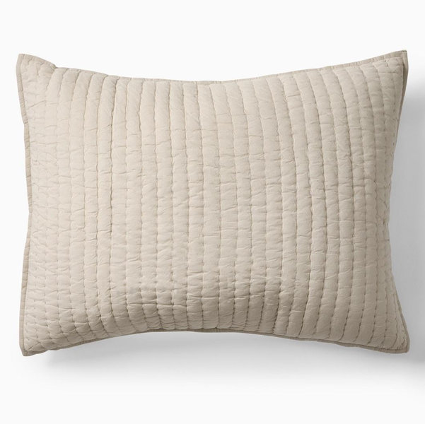 Airy Cotton Voile Solid King Shams- Sand