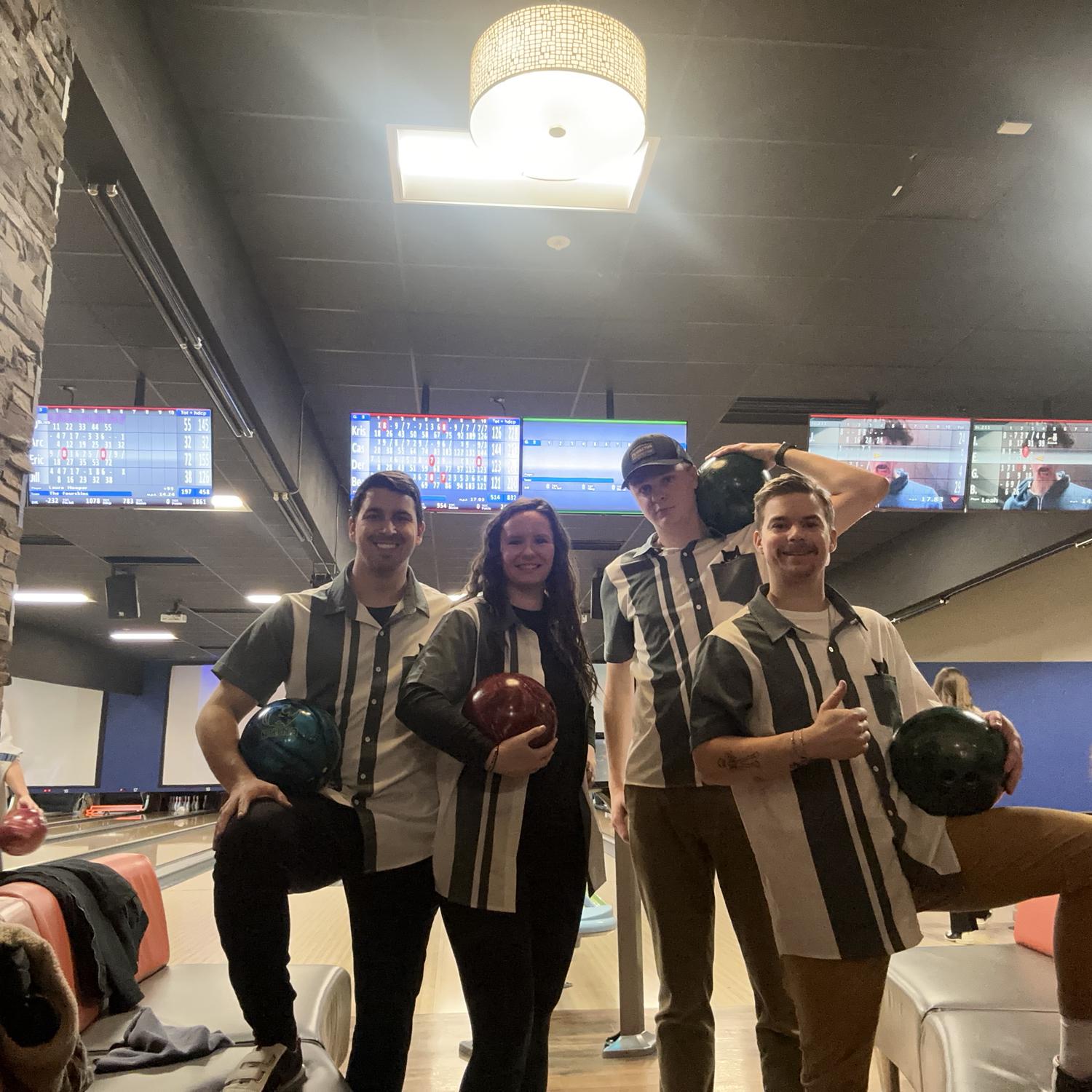 Bowling league with two of our besties, Beau and Derek