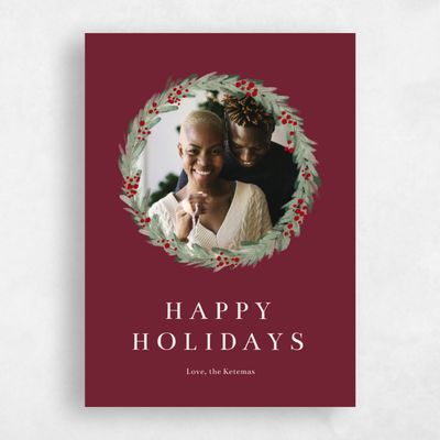 Maroon, Red Holiday Card - Savona