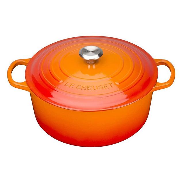 Le Creuset Signature Enameled Cast Iron Round Dutch Oven, 7.25 qt, Flame