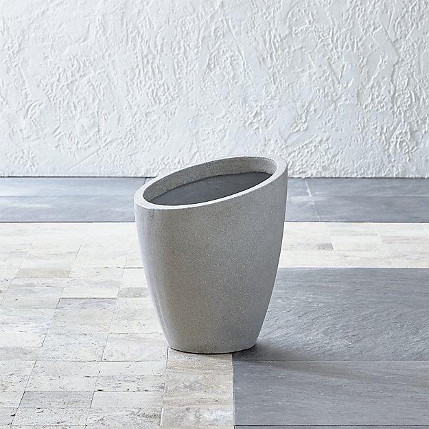 Slant Light Grey Short Planter