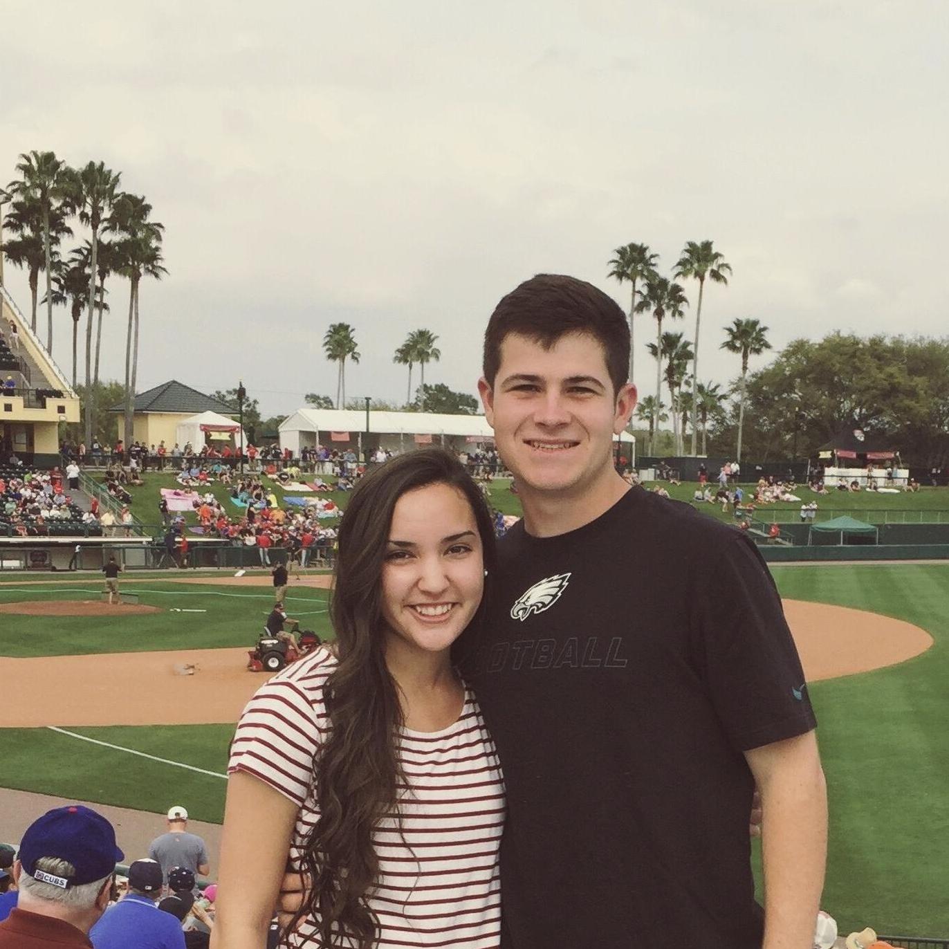One of our first dates at the Phillies Spring training baseball game.