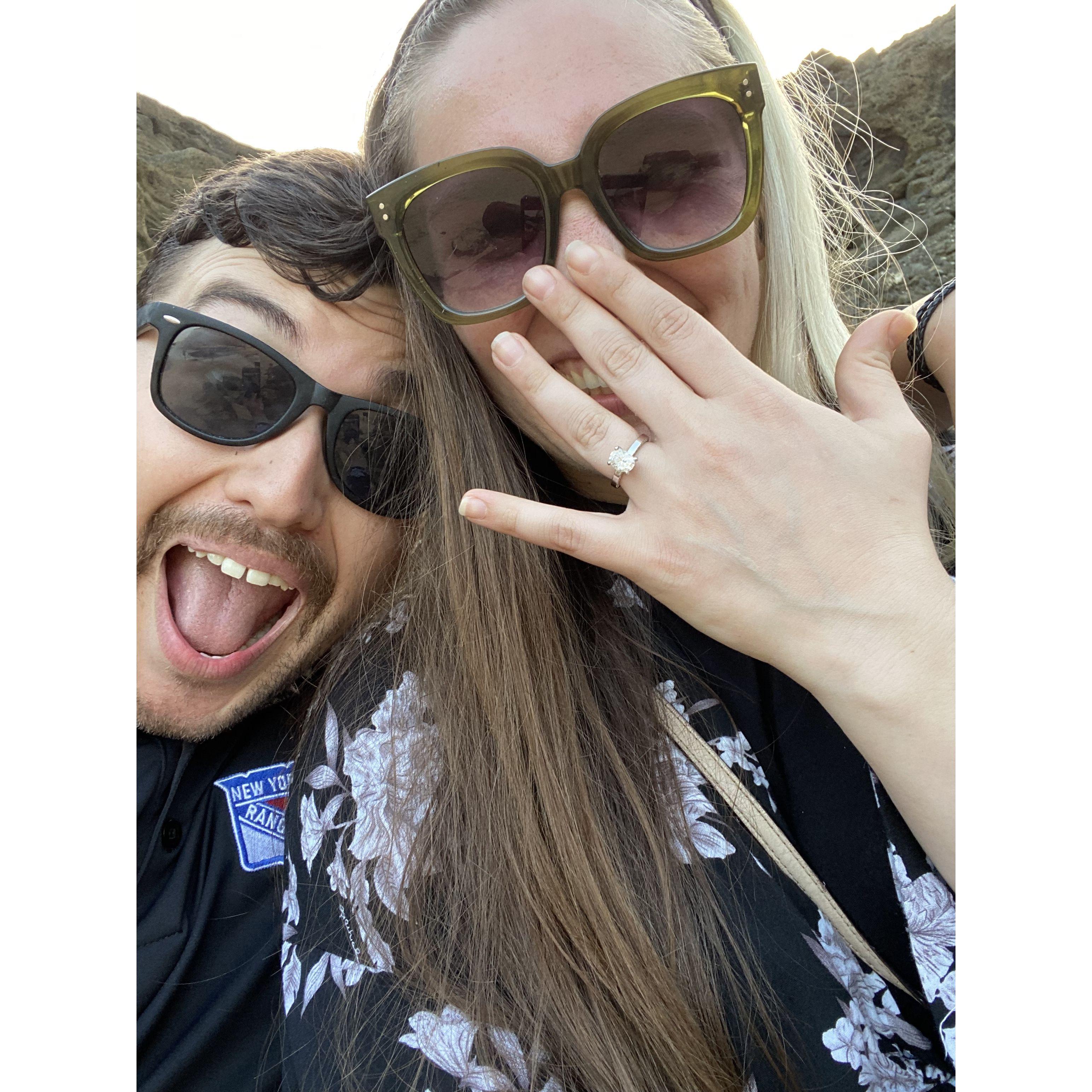 The first selfie ** Engaged **. Hawaii, 2023.